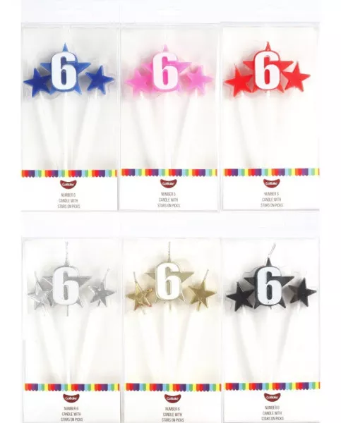 GoBake Number 6 Star Candle